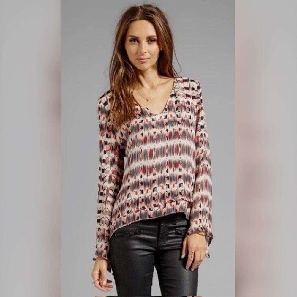 Parker Revolve Rita 100% Silk Blouse in Talon‎ Medium NWT
